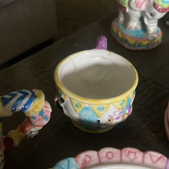 Vintage 1995 Mercuries Circus 14 Piece Hand Painted Children's Tea Set - Picture 9 of 14